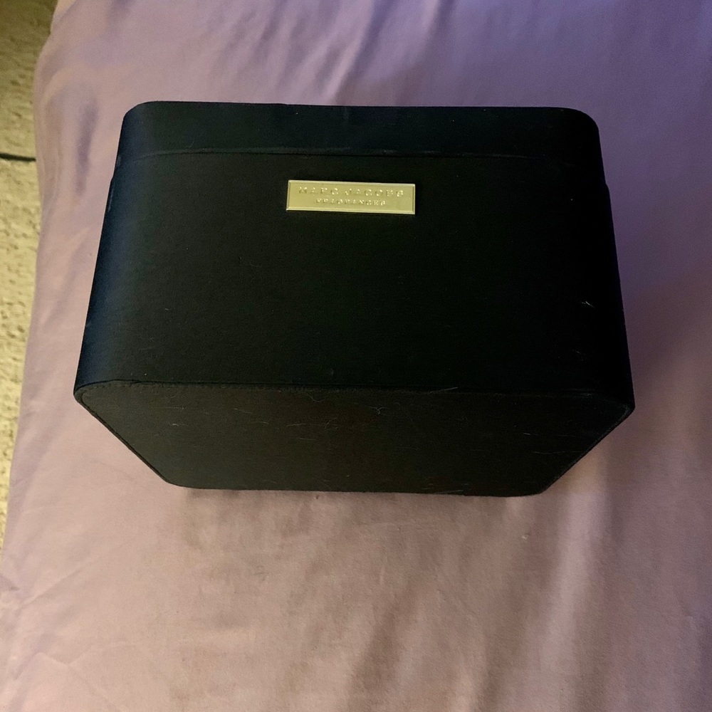 Marc Jacobs Black Satin Cosmetic Box with Mirror
